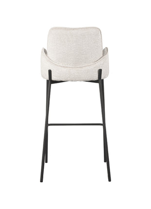 LABEL51 Barkruk Joni - Crème - Fluweel - Zithoogte 78 cm