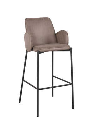 LABEL51 Barkruk Joni - Taupe - Microfiber - Zithoogte 78 cm