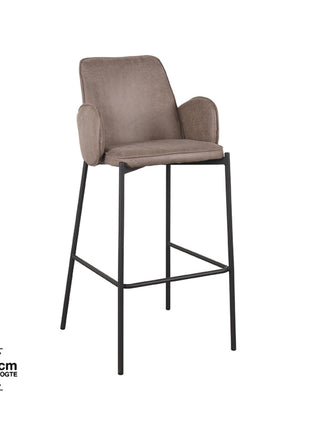 Barkruk Joni - Taupe - Microfiber - Zithoogte 78 cm