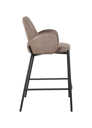 LABEL51 Barkruk Joni - Taupe - Microfiber - Zithoogte 65 cm
