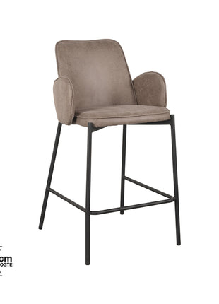 LABEL51 Barkruk Joni - Taupe - Microfiber - Zithoogte 65 cm