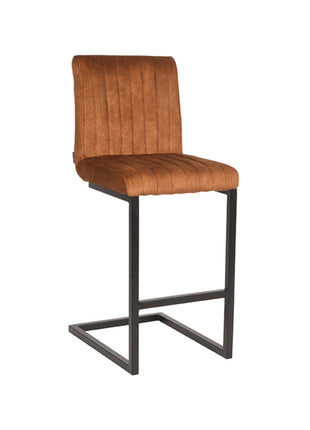 LABEL51 Barkruk Milo - Oker - Velours - Zithoogte 65