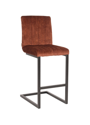 LABEL51 Barkruk Milo - Rust - Velours - Zithoogte 65