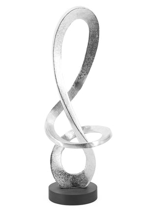 Beeld krul plat zilver