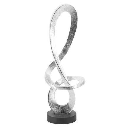 Beeld krul plat zilver