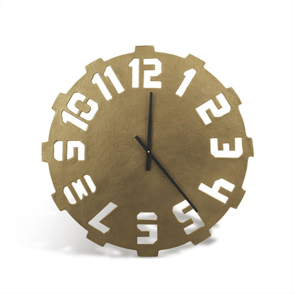Wandklok Typografisch Goud