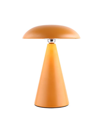 Bureaulamp Mush LED op accu mat oker, afneembare kap