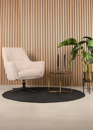 Bijzettafel Dox - Goud - Mangohout - Goud Onderstel