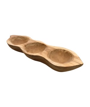 Bowl 3-compartments teak(3176)