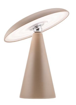 Bureaulamp Mush LED op accu mat taupe, afneembare kap