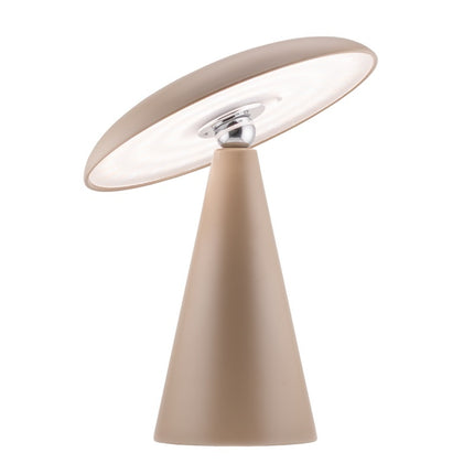 Bureaulamp Mush LED op accu mat taupe, afneembare kap