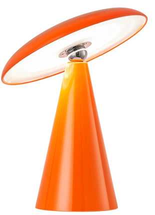 Bureaulamp Mush LED op accu oranje, afneembare kap