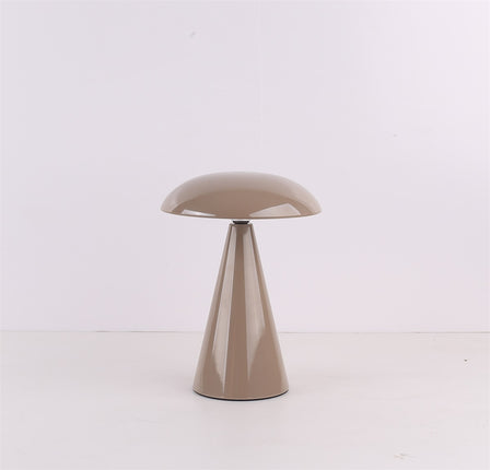 Bureaulamp Mushie LED op accu taupe, afneembare kap