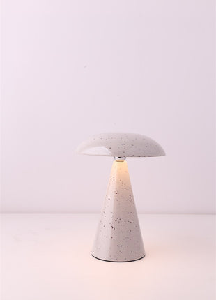 Bureaulamp Mushie LED op accu white dots, afneembare kap