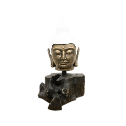 Ornament Boeddha hoofd teak S