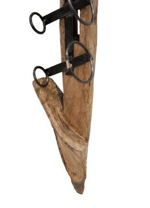 Teakhouten wijnrek muur industrieel