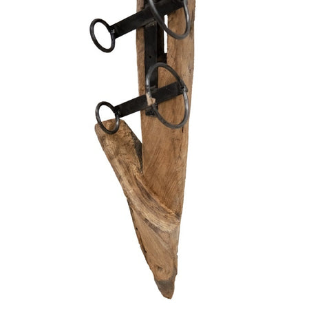 Teakhouten wijnrek muur industrieel