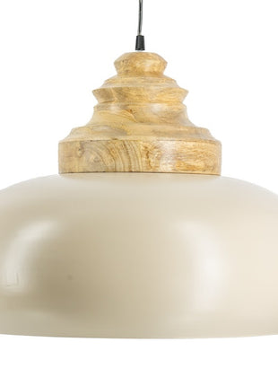 Hanglamp glas met hout sphere