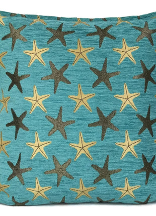 Starfish turqoise kussenhoes ± 45x45cm