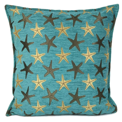 Starfish turqoise kussenhoes ± 45x45cm