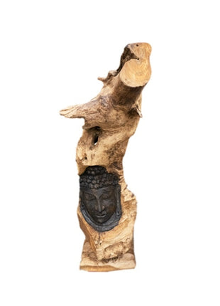 Face Boeddha on uniq wood