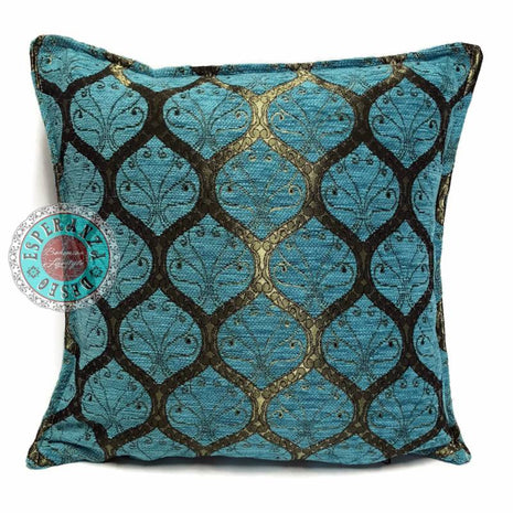 Honingraat turquoise kussenhoes/cushion cover ± 45x45cm