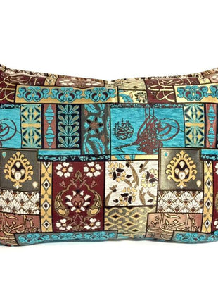 Patchwork brown kussenhoes/cushion cover ± 50x70cm