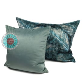 Velvet kussenpetrol 45 x 45