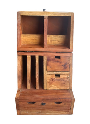 Desk cabinet folding