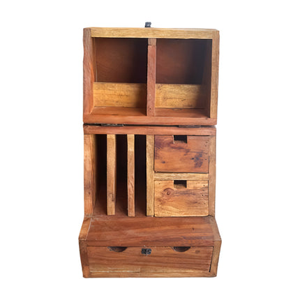 Desk cabinet folding