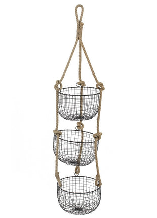 Draadmand set van 3 large met touw