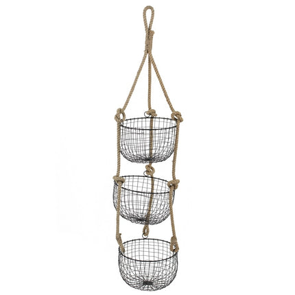 Draadmand set van 3 large met touw