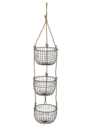 Draadmand set van 3 medium met touw