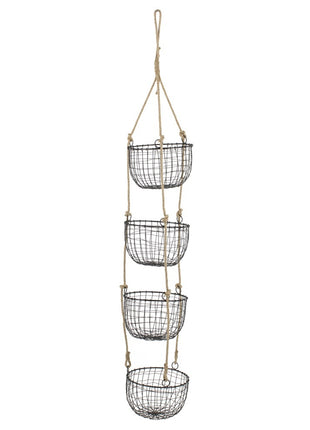 Draadmand set van 4 medium met touw