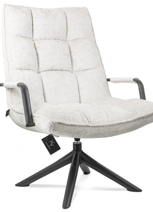 Draaifauteuil Hidde met arm in bouclé naturel**