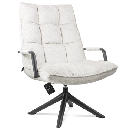 Draaifauteuil Hidde met arm in bouclé naturel**