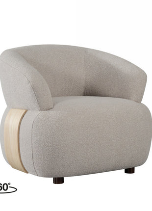 Fauteuil Valenza - Naturel - Stof - Naturel Hout