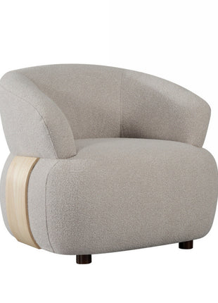 Fauteuil Valenza - Naturel - Stof - Naturel Hout