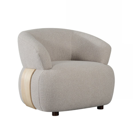 Fauteuil Valenza - Naturel - Stof - Naturel Hout
