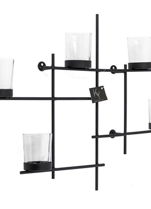 Wandrek metaal  met glas