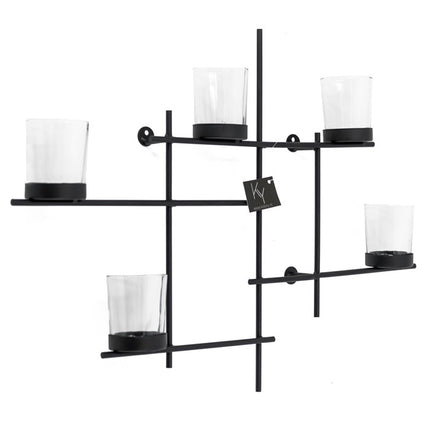 Wandrek metaal  met glas