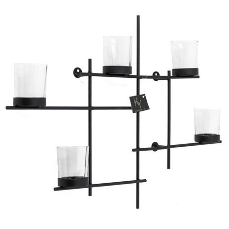 Wandrek metaal  met glas