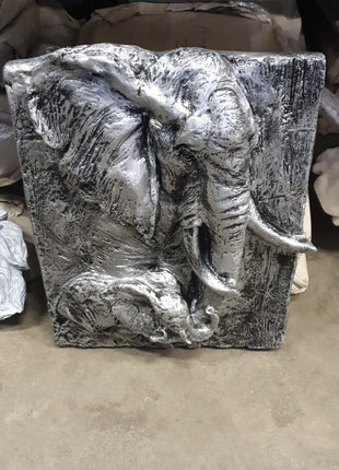 Olifant op plaat zilver