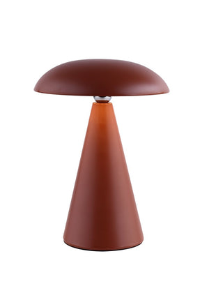 Bureaulamp Mush LED op accu mat aubern, afneembare kap