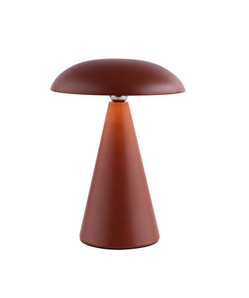 Bureaulamp Mush LED op accu mat aubern, afneembare kap