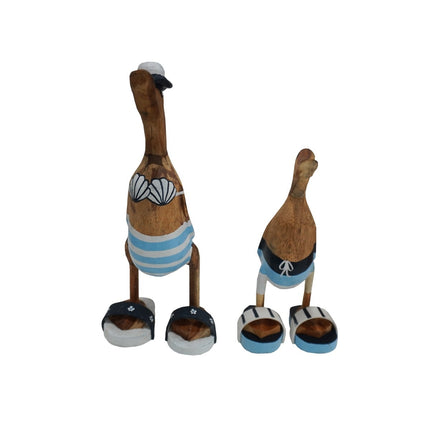 Eendenset van 2 Strand Blauw Wit