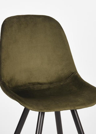 Eetkamerstoel Capri - Army green - Fluweel