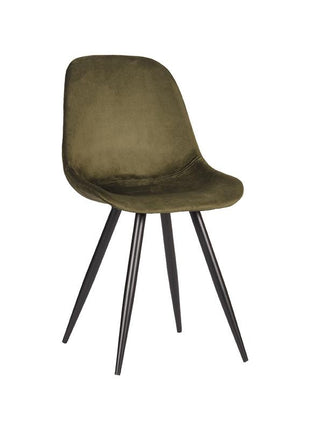 Eetkamerstoel Capri - Army green - Fluweel