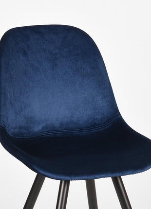 Eetkamerstoel Capri - Blauw - Fluweel