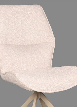 LABEL51 Eetkamerstoel Comfy - Naturel - Boucle - Taupe Onderstel